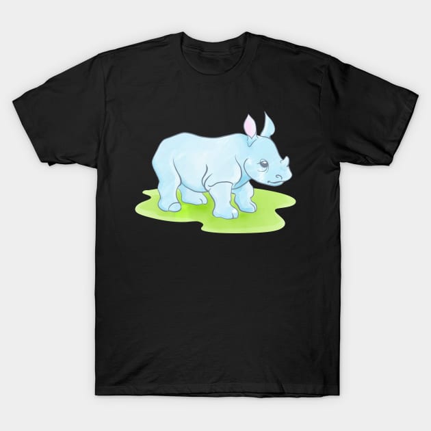 Baby Blue Rhino T-Shirt by Vector Deluxe